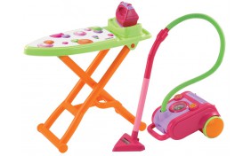Набор Smoby Ecoiffier Bubble Clean с доской для глажки, утюгом и пылесосом