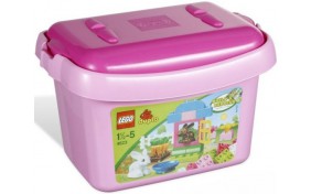 Розовое ведерко с кубиками Lego Duplo