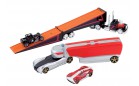 Машина дальнобойщика с маленьким автомобилем Hot Wheels 