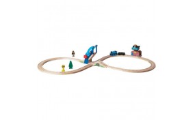 Детская железная дорога Thomas & Freands Wooden Railway Большой набор с подъемным мостом Learning Curve