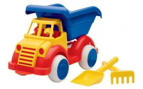 Грузовая машина с 2 фигурками, граблями и лопаткой Viking Toys - 35 см