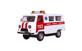 Автомодель Технопарк  - УАЗ-39625 СКОРАЯ ПОМОЩЬ (белая, свет, звук)