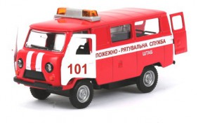 Автомодель Технопарк - УАЗ-39625 ПОЖАРНАЯ (свет, звук)