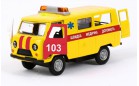 Автомодель Технопарк - УАЗ-39625 СКОРАЯ ПОМОЩЬ (желтая, свет, звук)